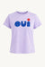 Clare V.  Classic Tee in Jacaranda "Oui" at Baseline Social