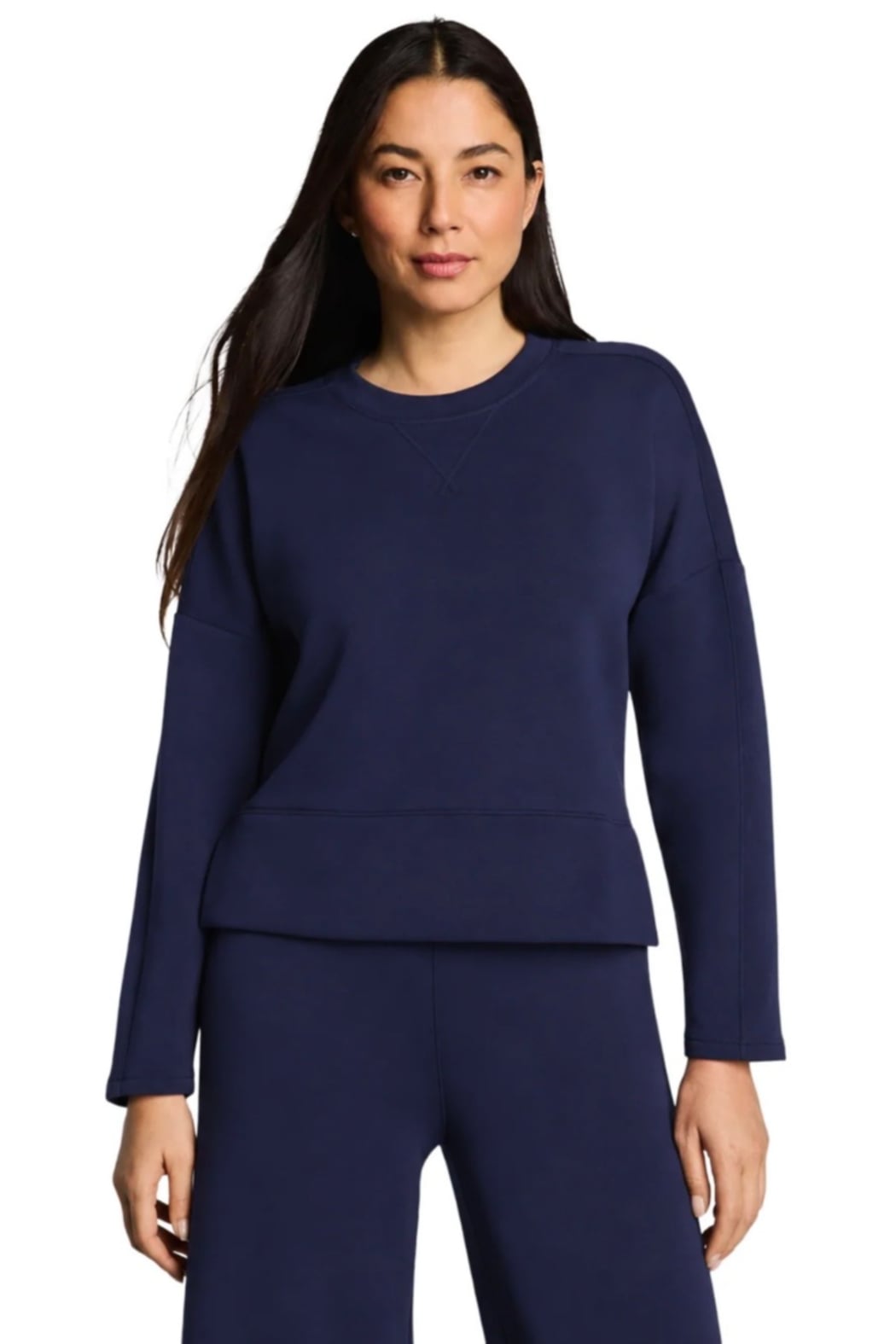 SPANX AirEssentials Crewneck Long Sleeve Top in Timeless Navy