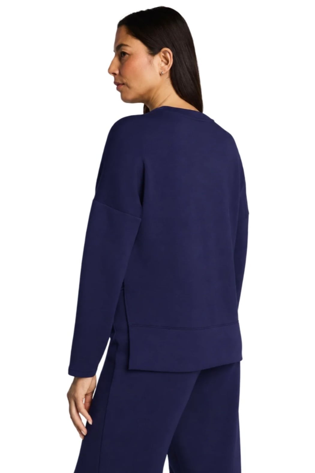 SPANX AirEssentials Crewneck Long Sleeve Top in Timeless Navy detail