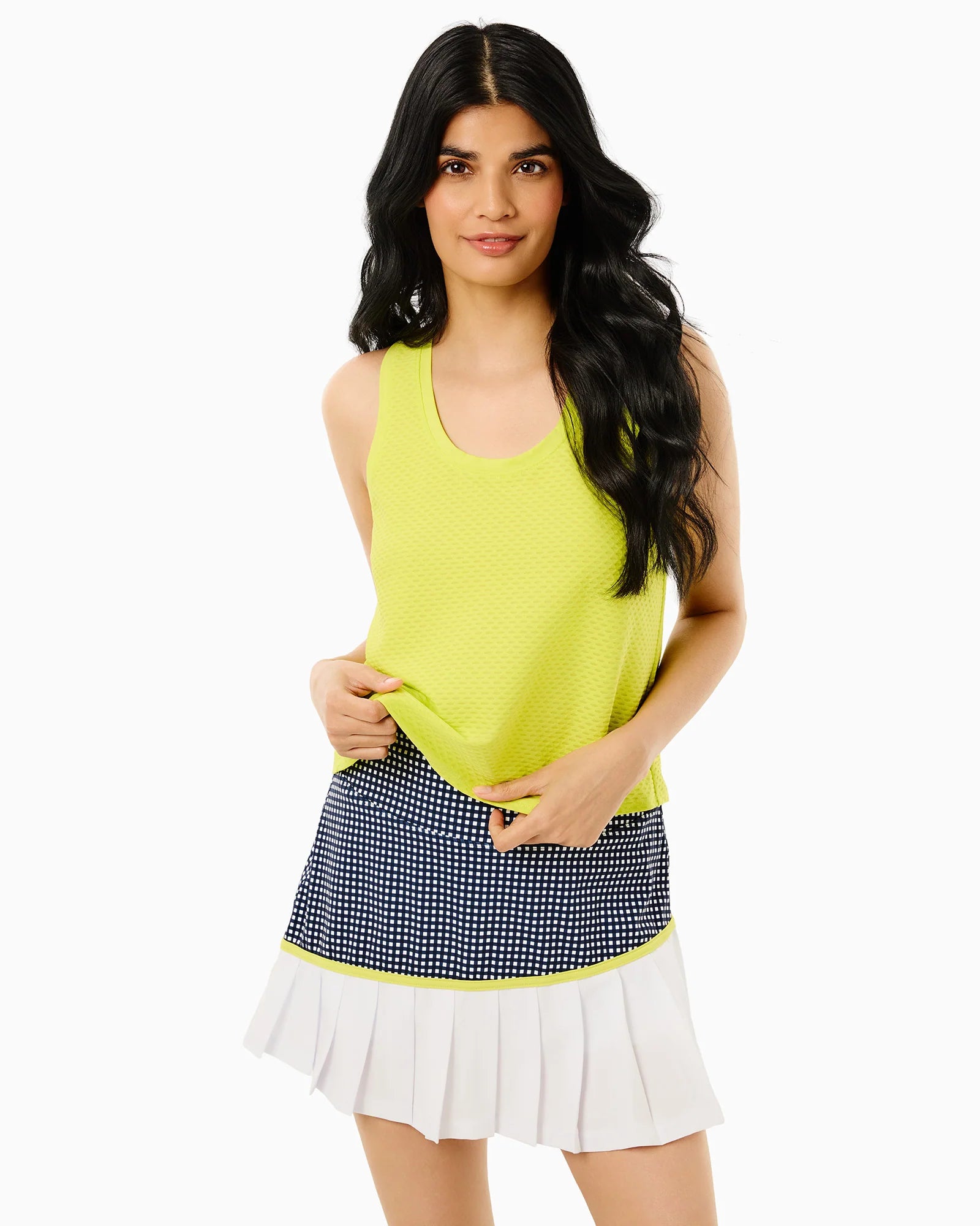 Addison Bay Doubles Tank in Chartreuse at Baseline Social