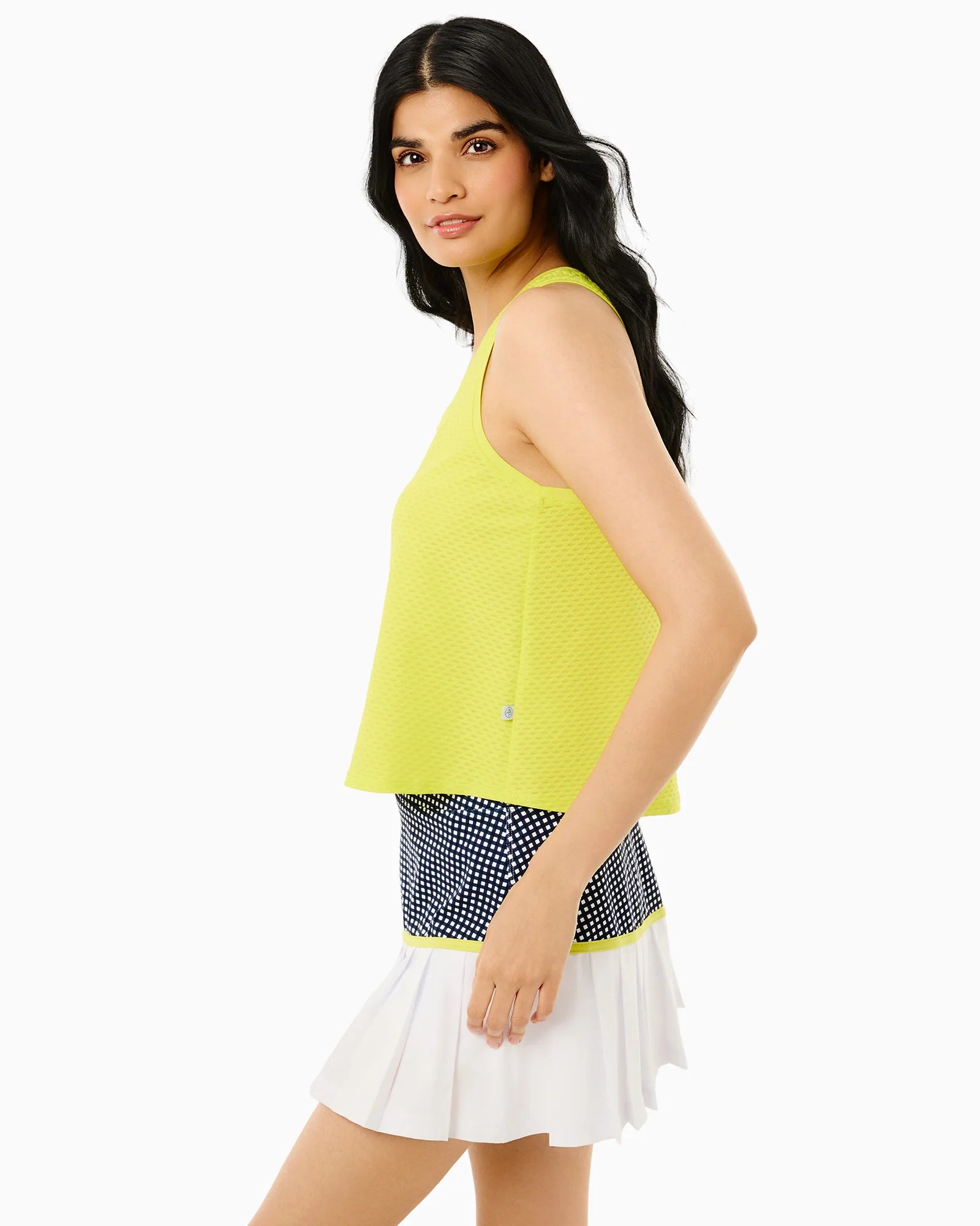 Addison Bay Doubles Tank in Chartreuse at Baseline Social
