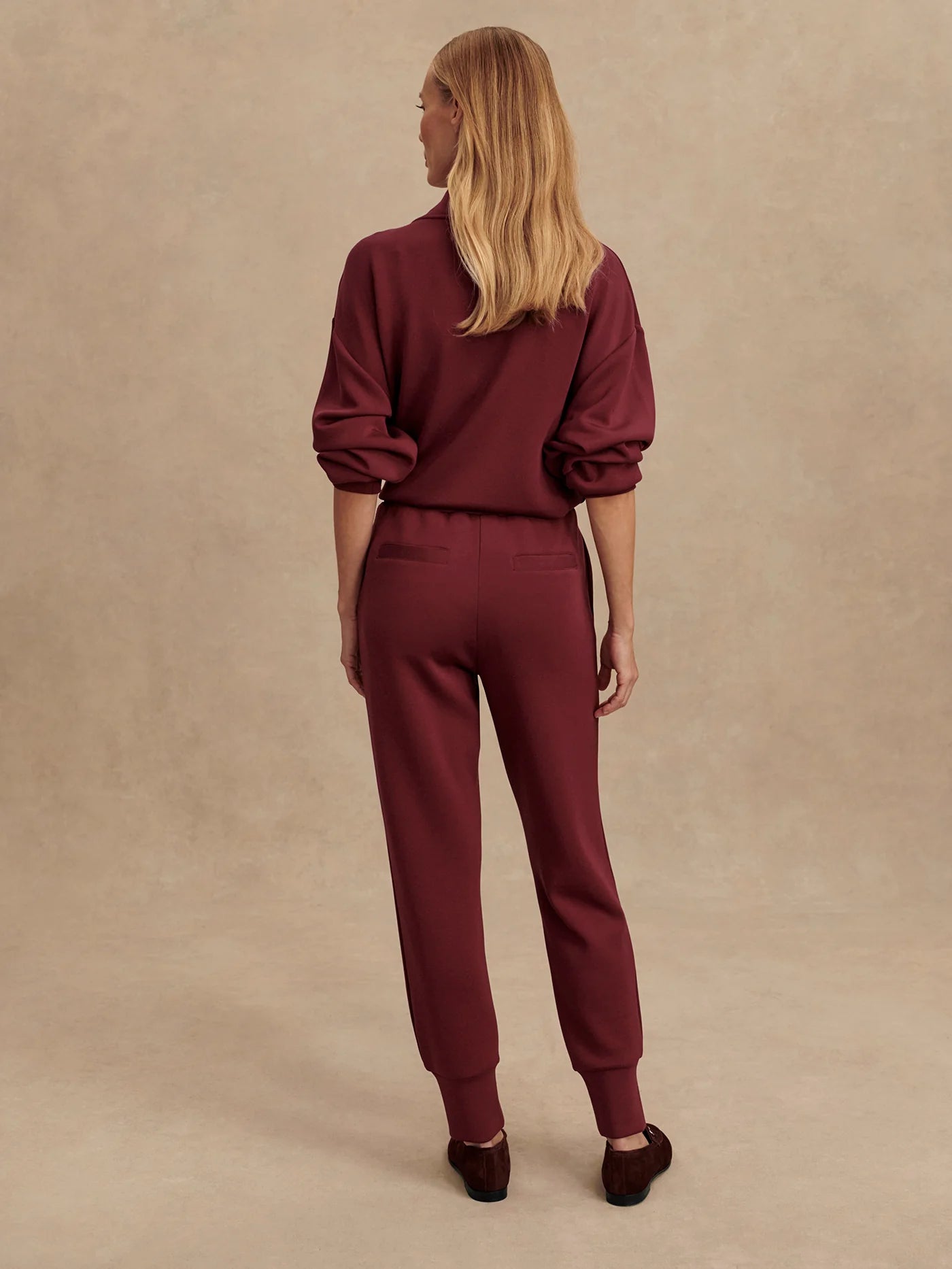 Varley Slim Cuff Pant 27.5" in New Maroon at Baseline Social