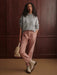 Varley Melchie Relaxed Knit Hoodie in Grey Marl