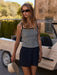 Varley Jared Knit Top in Black/ Egret at Baseline Social
