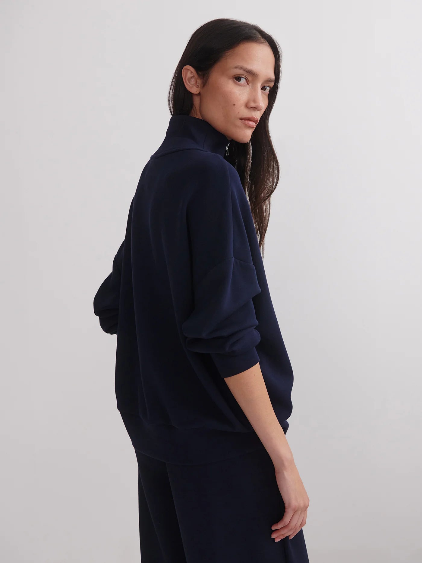 Hawley Half Zip Sweat in Navy