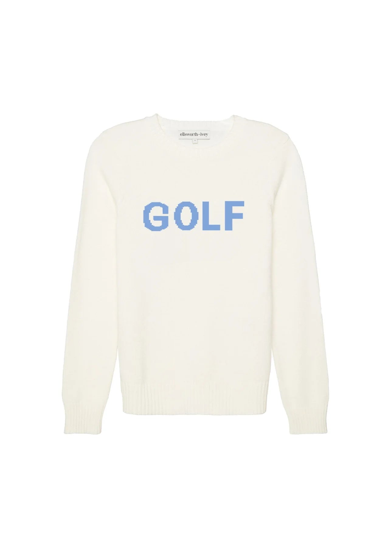 Ellsworth+Ivey Classic Golf Crewneck in Cornflower/Ivory at Baseline Social