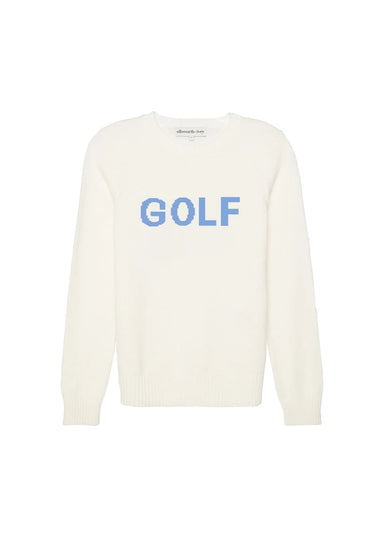 Ellsworth+Ivey Classic Golf Crewneck in Cornflower/Ivory at Baseline Social