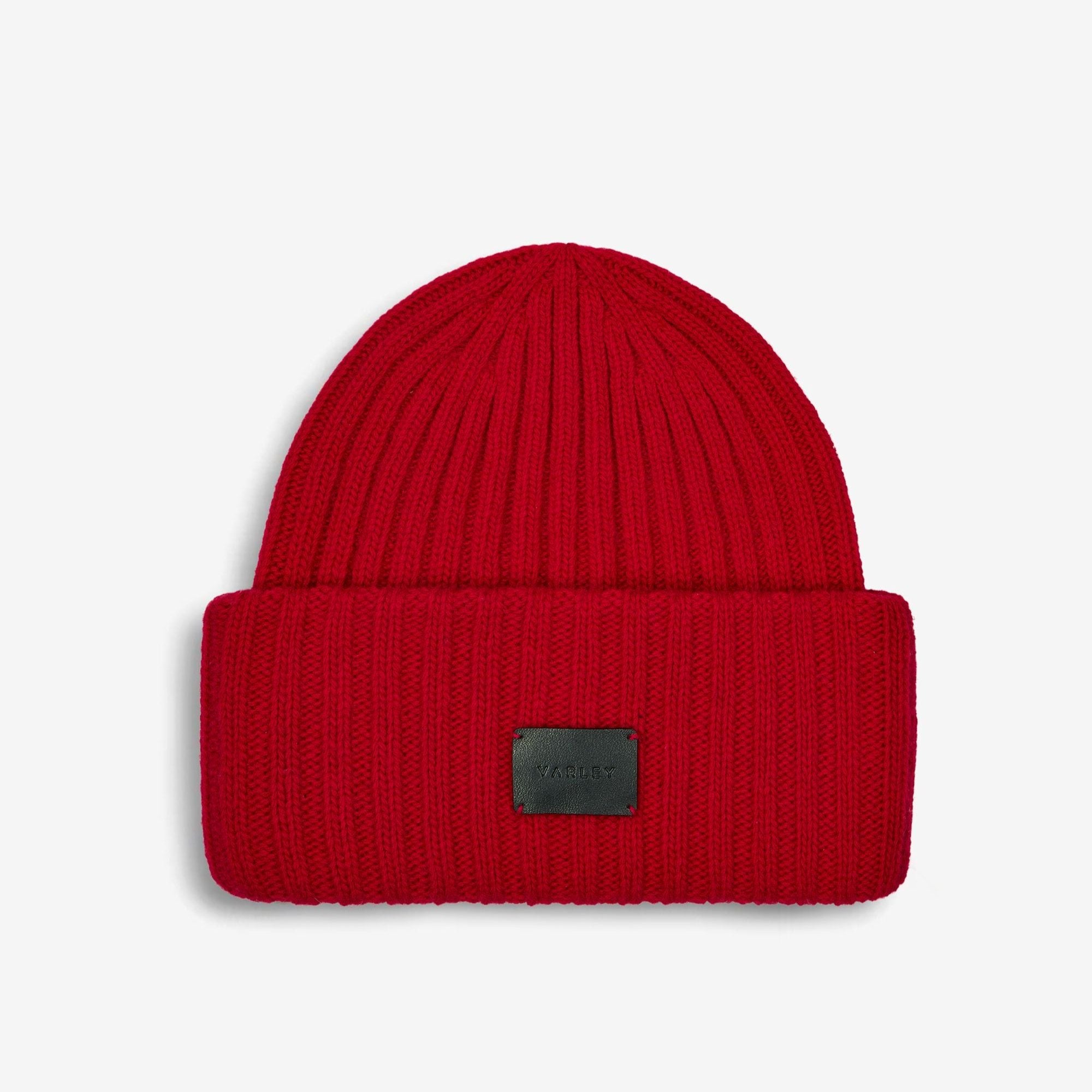 Varley Elva Chunky Rib Beanie in Red Dahlia