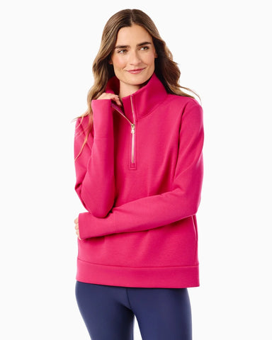 Everyday Quarter Zip Sweatshirt in Berry - Baseline Social