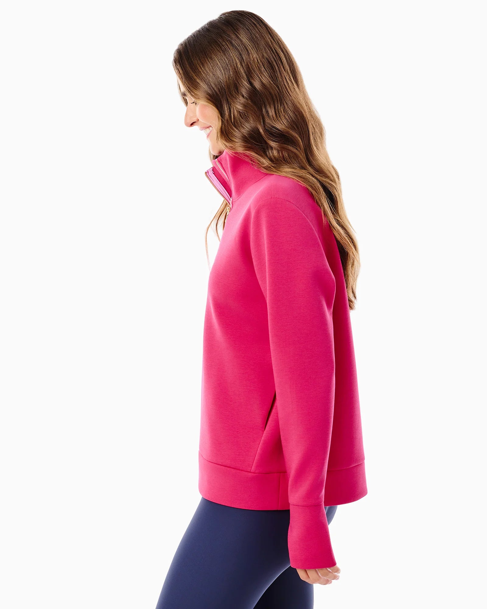 Everyday Quarter Zip Sweatshirt in Berry - Baseline Social