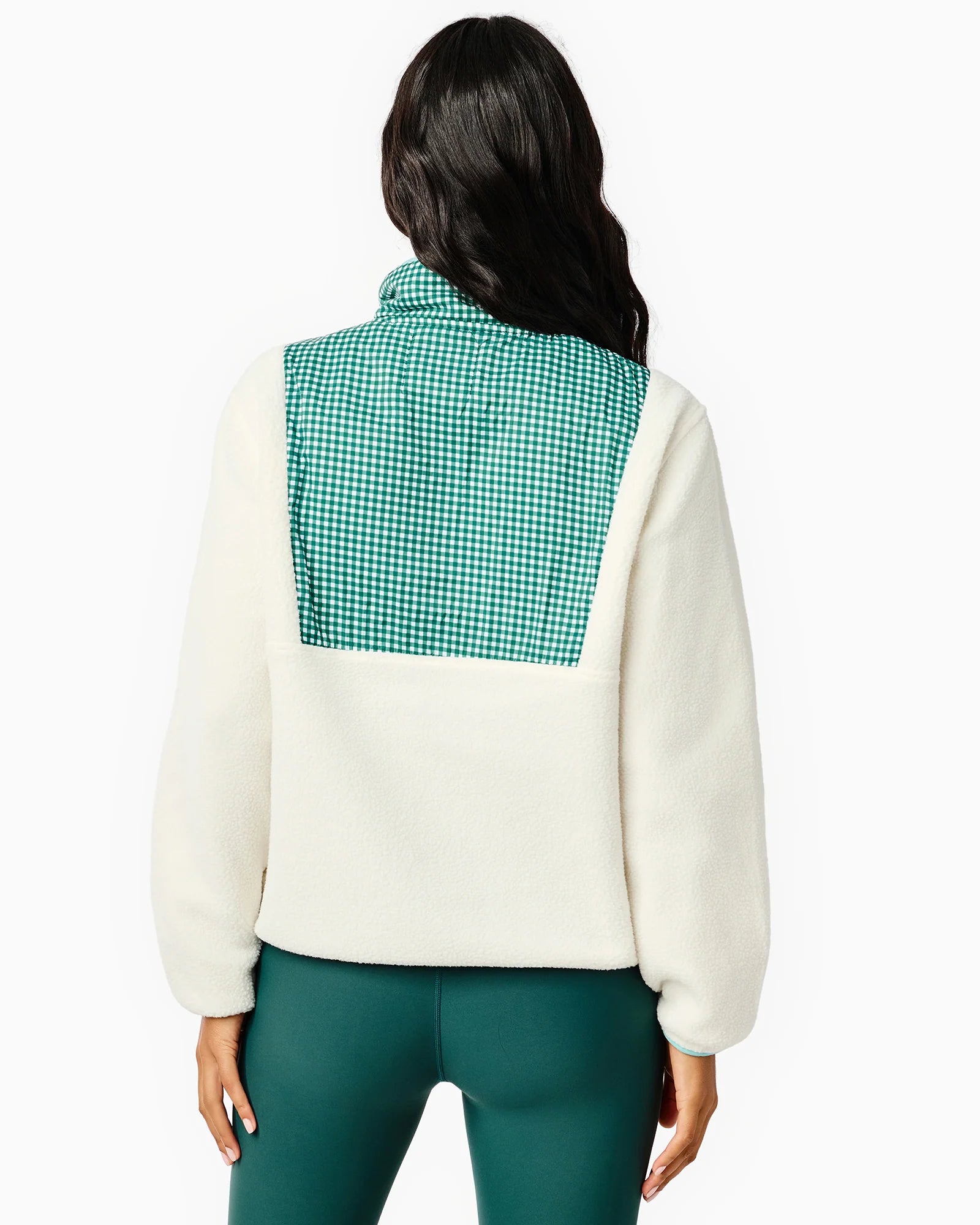 Addison Bay Everyday Sherpa in Cream/Ivy Gingham at Baseline Social