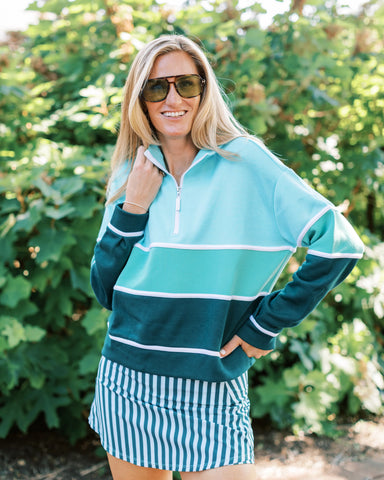 Addison Bay Everyday Skort in Ivy/Mint Triple Stripe at Baseline Social