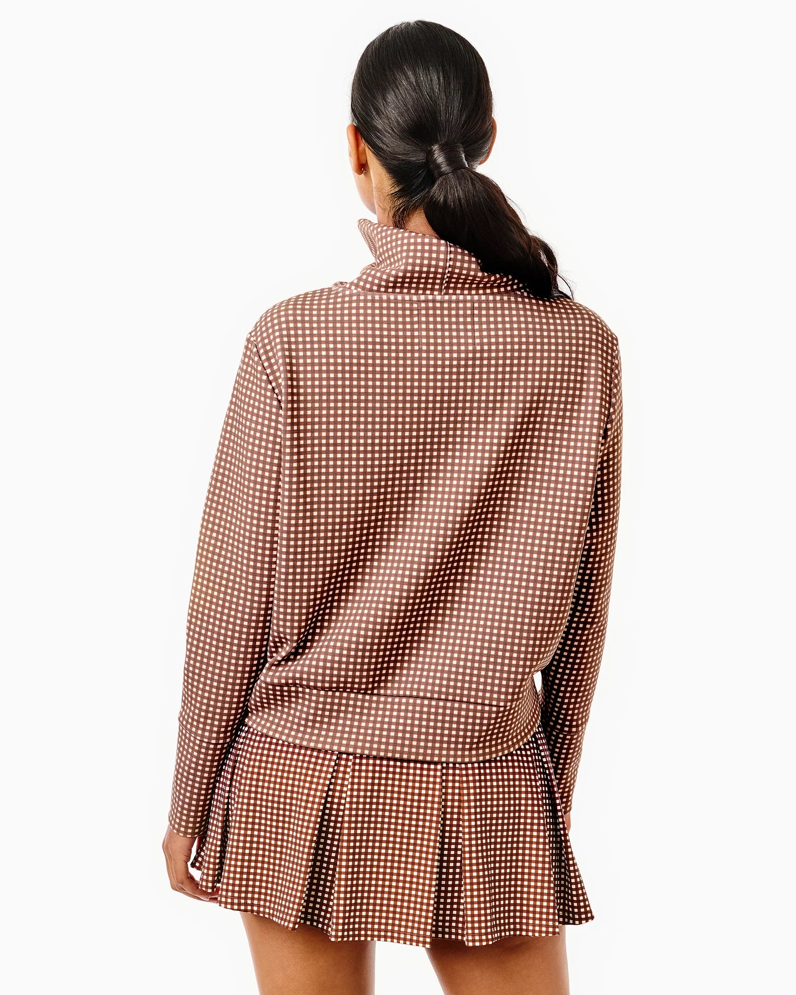 Addison Bay Everyother Day Pullover in Chocolate Gingham at Baseline Social