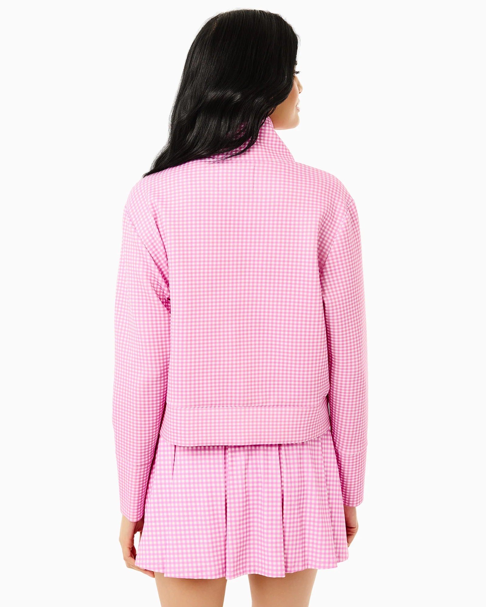Addison Bay Everyother Day Quarter Zip in Orchid Gingham at Baseline Social