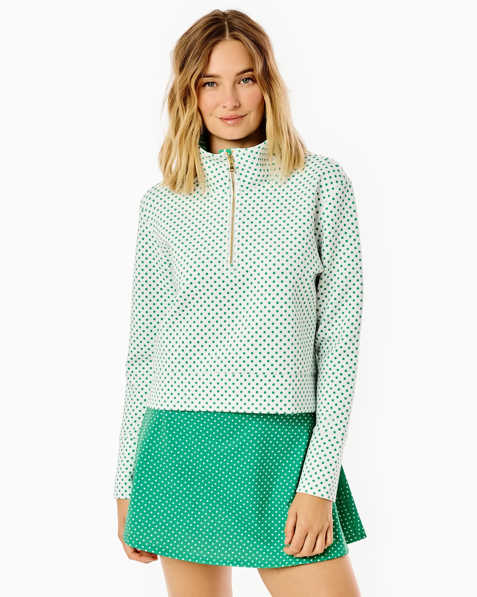 Addison Bay Everyother Day Quarter Zip in Palm Dottie at Baseline Social