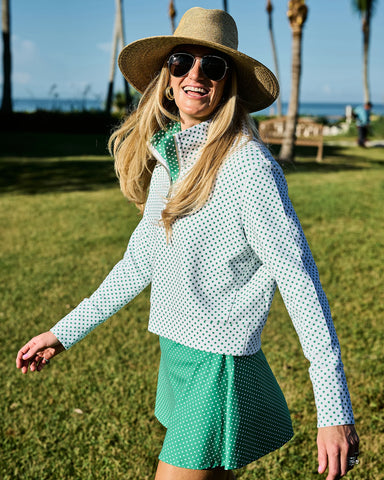Addison Bay Everyother Day Quarter Zip in Palm Dottie at Baseline Social