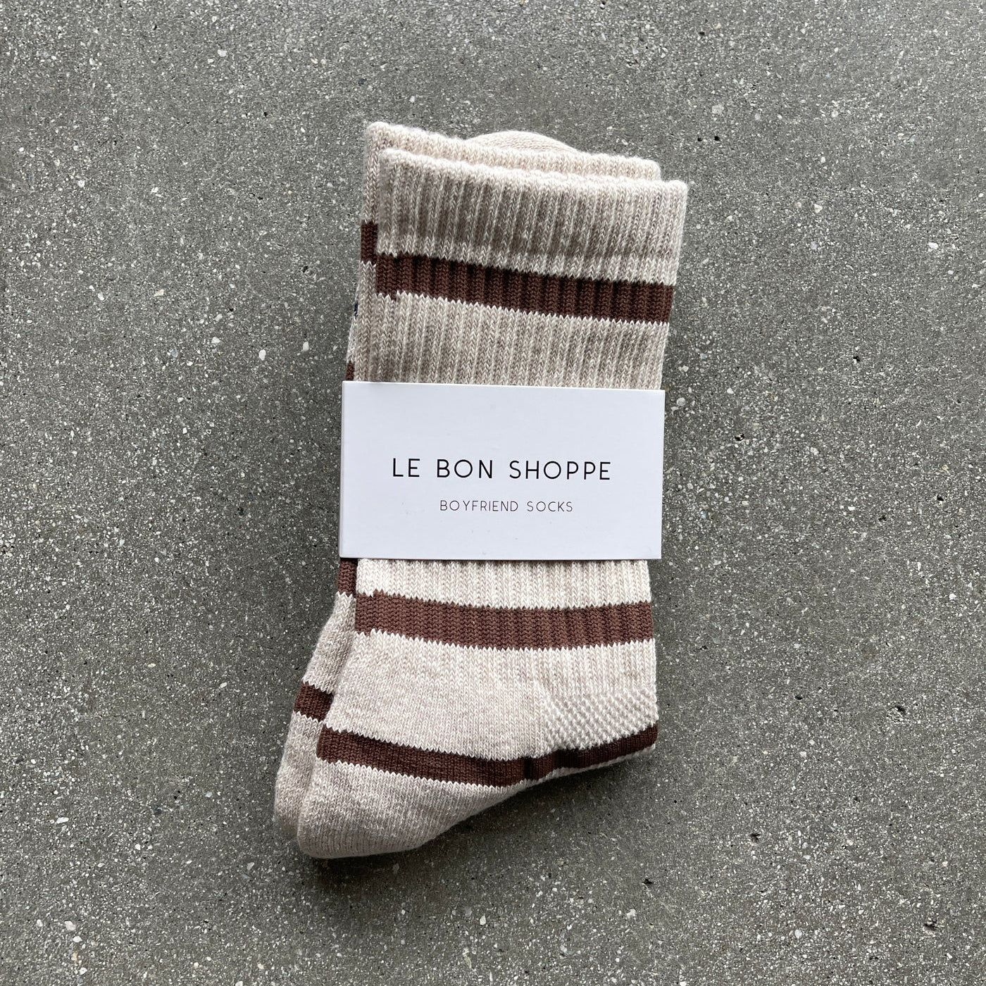 Le Bon Shoppe Striped Boyfriend Sock in Flax Stripe