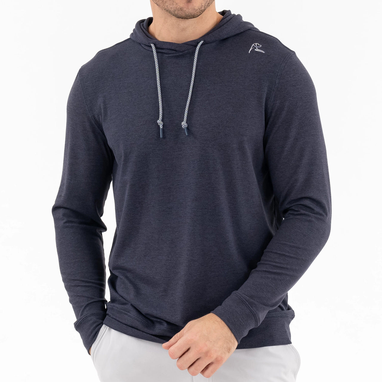 Rhoback Hesi Performance Hoodie in Fleet Navy heather