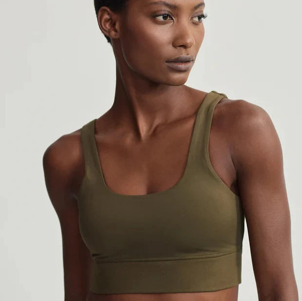 Varley FreeSoft Cori Bra in Dark Olive