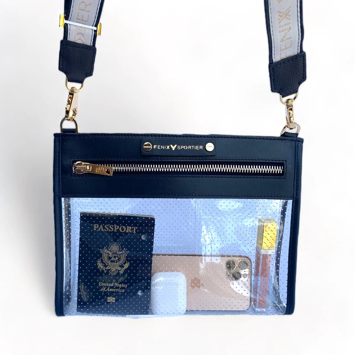 Fenix Sportier Front Row Crossbody in Navy/Gold