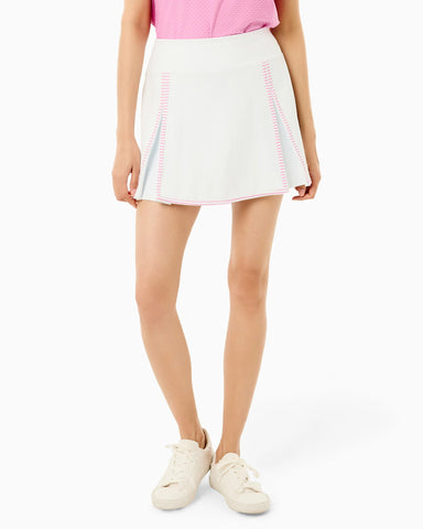 Addison Bay Gardenia Skort in Super White/Orchid Stripe at Baseline Social