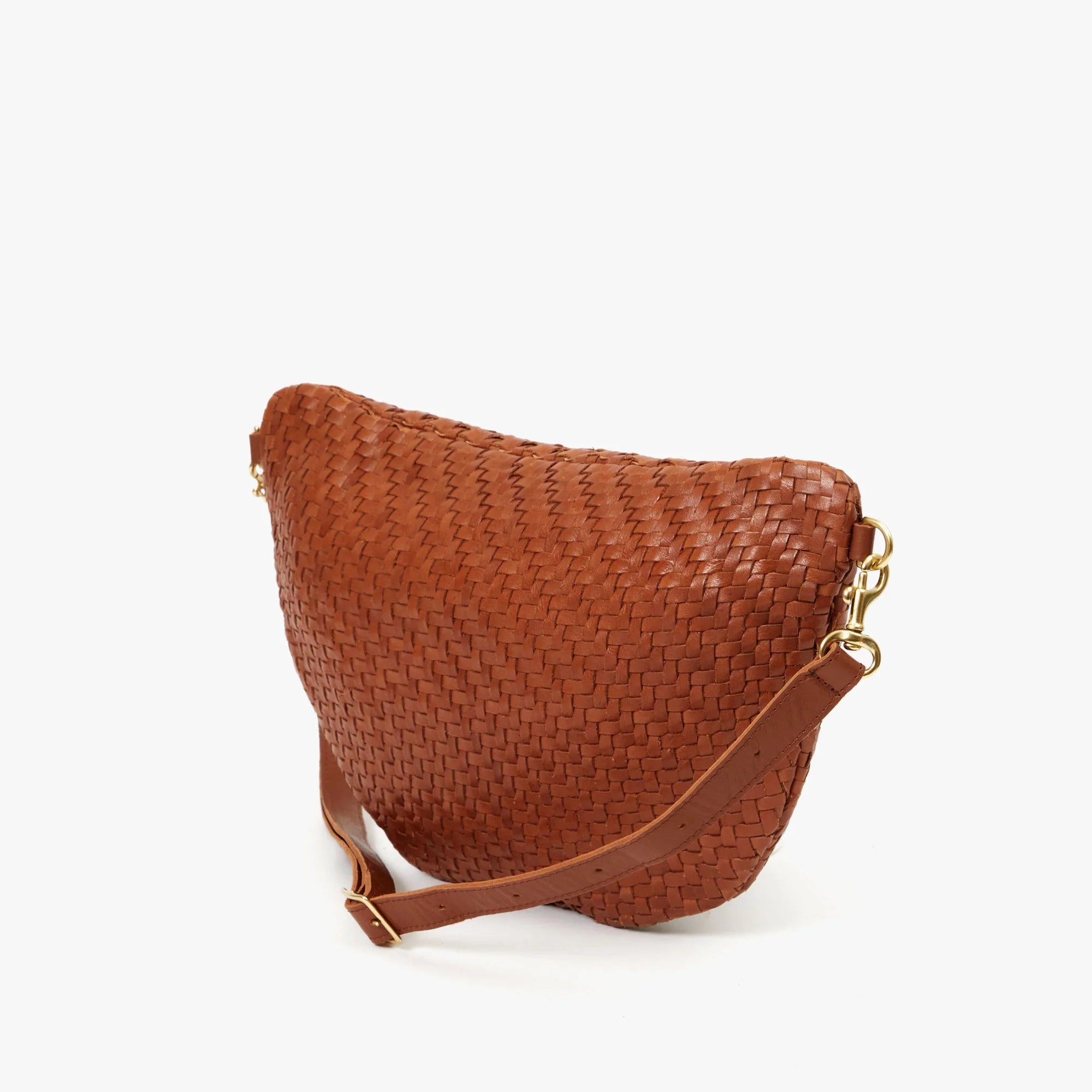 Clare V. Grande Fanny in Hazelnut Woven Zig-Zag