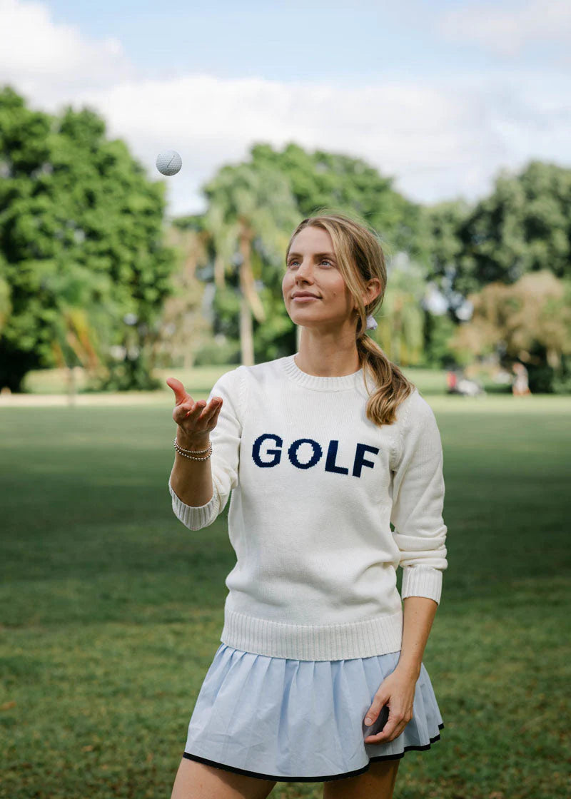 Ellsworth+Ivey Classic Golf Crewneck in Navy/Ivory at Baseline Social