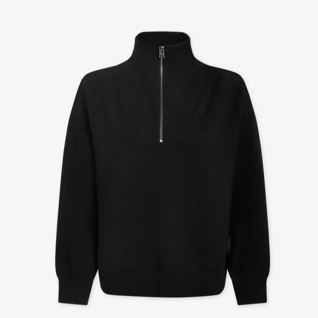 Varley Hawley Half Zip Sweat in Black