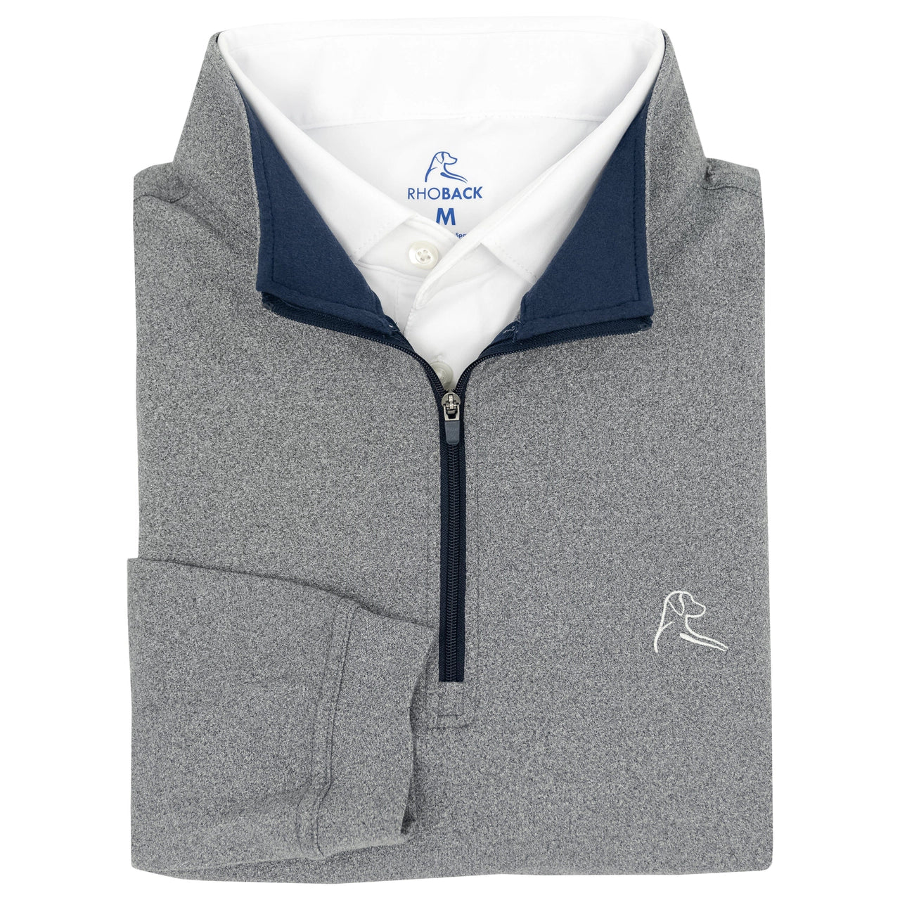 Rhoback Heather Performance Q-Zip in Graphite Grey