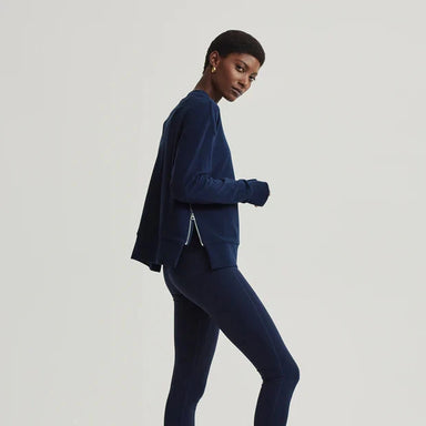 Varley Horton Side Zip Midlayer in Dark Sapphire