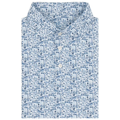 Short Sleeve Performance Polo in Indy Print - Baseline Social