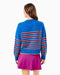 Junior Carlyle Crewneck Sweater in Harbor Blue/Plum Stripe