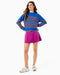 Junior Carlyle Crewneck Sweater in Harbor Blue/Plum Stripe