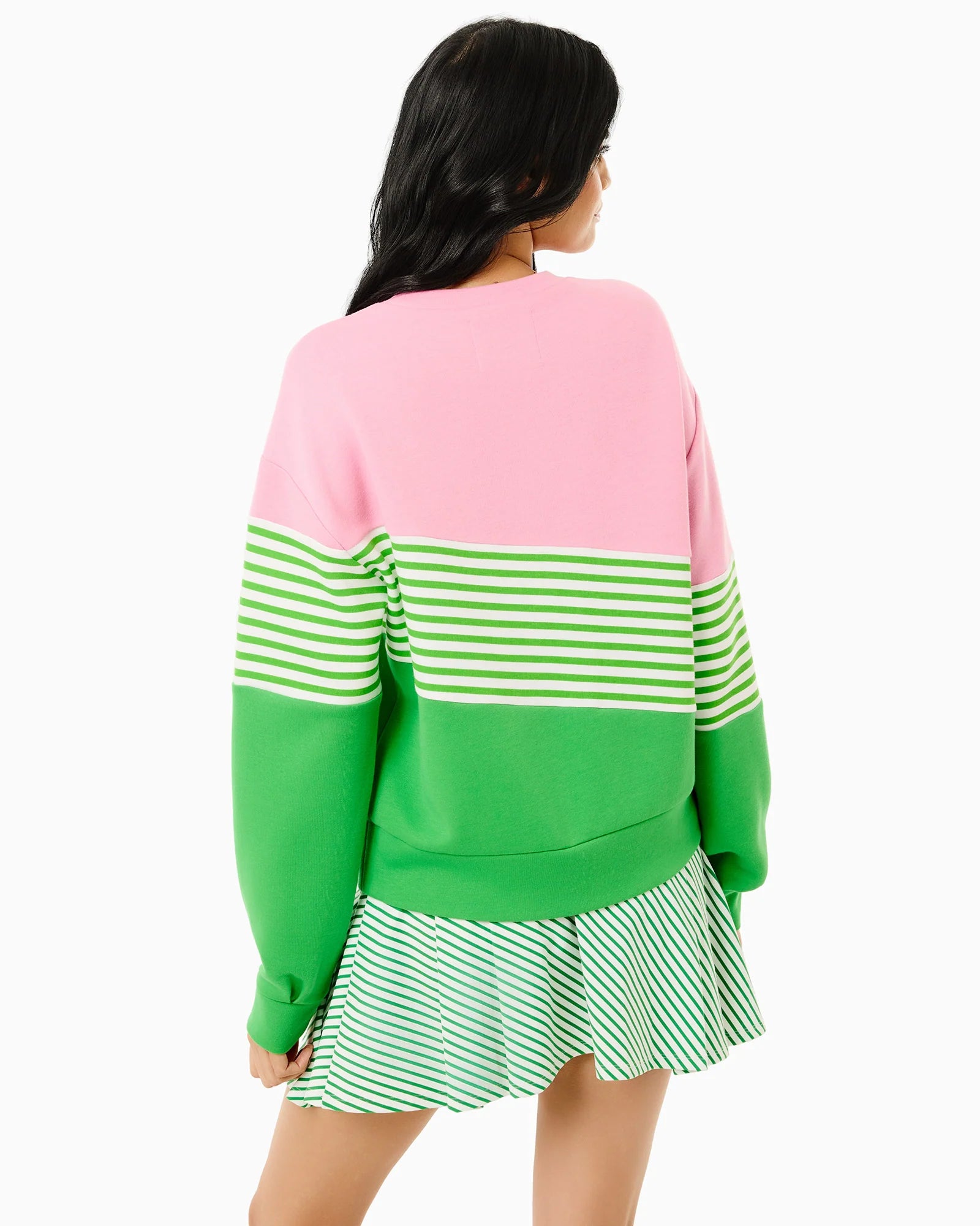 Addison Bay JV Crewneck in Bubblegum/Key Lime at Baseline Social