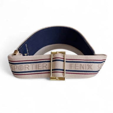 Fenix Sportier - The Visor in Khaki Leather, Varsity Strip Elastic and Gold