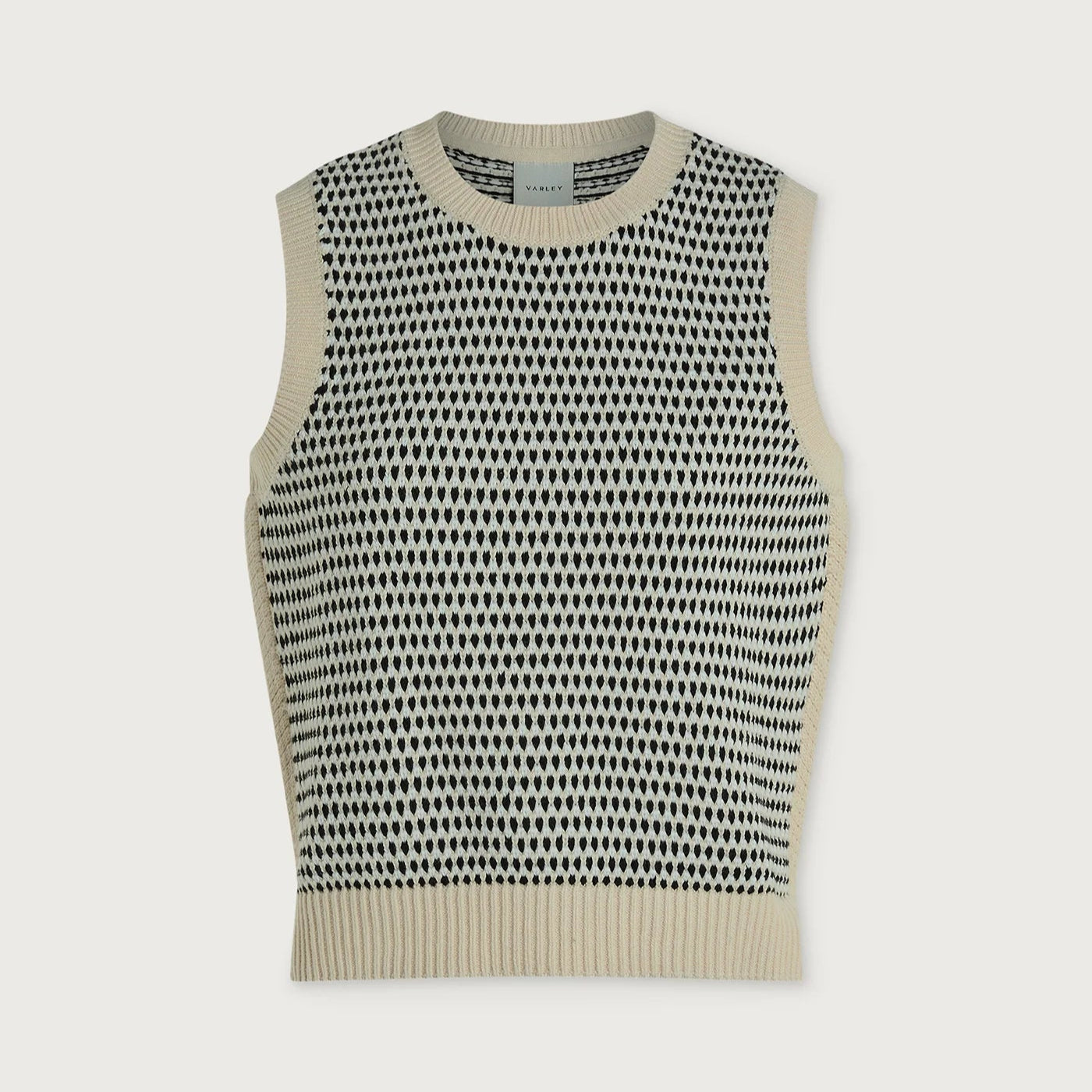 Varley Knowles Textured Knit Vest in Birch Multi Stitch