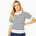 Addison Bay Locust Active Sweater in White/Navy Stripe