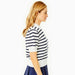 Addison Bay Locust Active Sweater in White/Navy Stripe