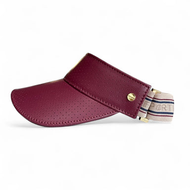 Fenix Sportier - The Visor in Crimson Leather, Varsity Striped Elastic and Gold