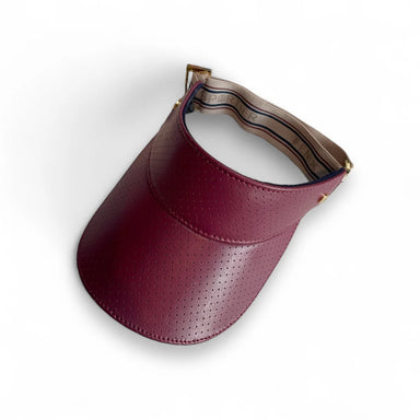 Fenix Sportier - The Visor in Crimson Leather, Varsity Striped Elastic and Gold