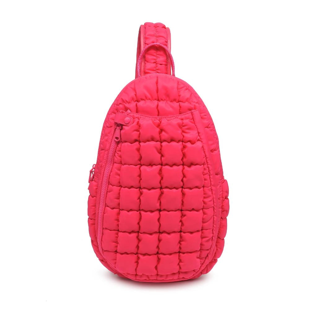 Sol and Selene Match Point Quilted Puffer Pickleball-Paddle Tennis Sling in Hot Pink