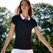 L'Etoile Mesh Zip Performance Polo in Navy