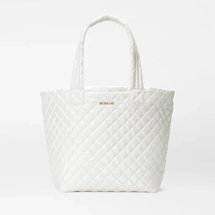 MZ Wallace Medium Metro Tote Delux in Pearl Metallic