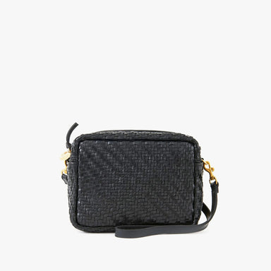 Clare V. Midi Sac in Woven Black Zig Zag