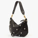 Clare V. Moyen Messenger in Black Naturelle with Studs