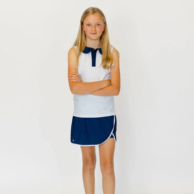 Courtside Kids Girls Tennis Skort in Navy and White