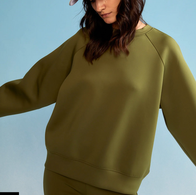 Cynthia Rowley Bonded Pullover in Olive