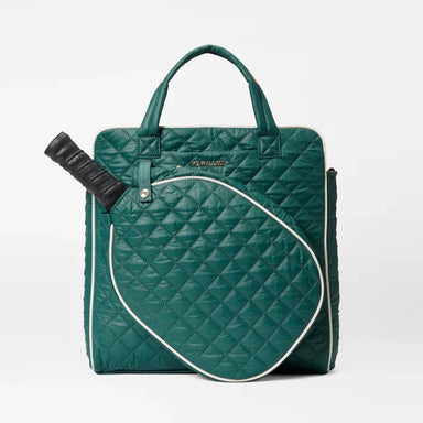 MZ Wallace Pickleball Tote in Emerald and Ecru