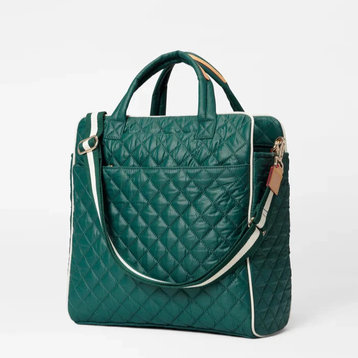 MZ Wallace Pickleball Tote in Emerald and Ecru