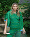 Addison Bay Ponte Pembroke Top in Evergreen Serve at Baseline Social